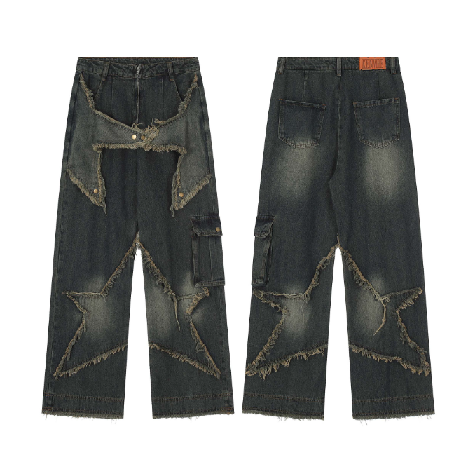 RICHSAINT Distressed Cross Jeans – Washed Black