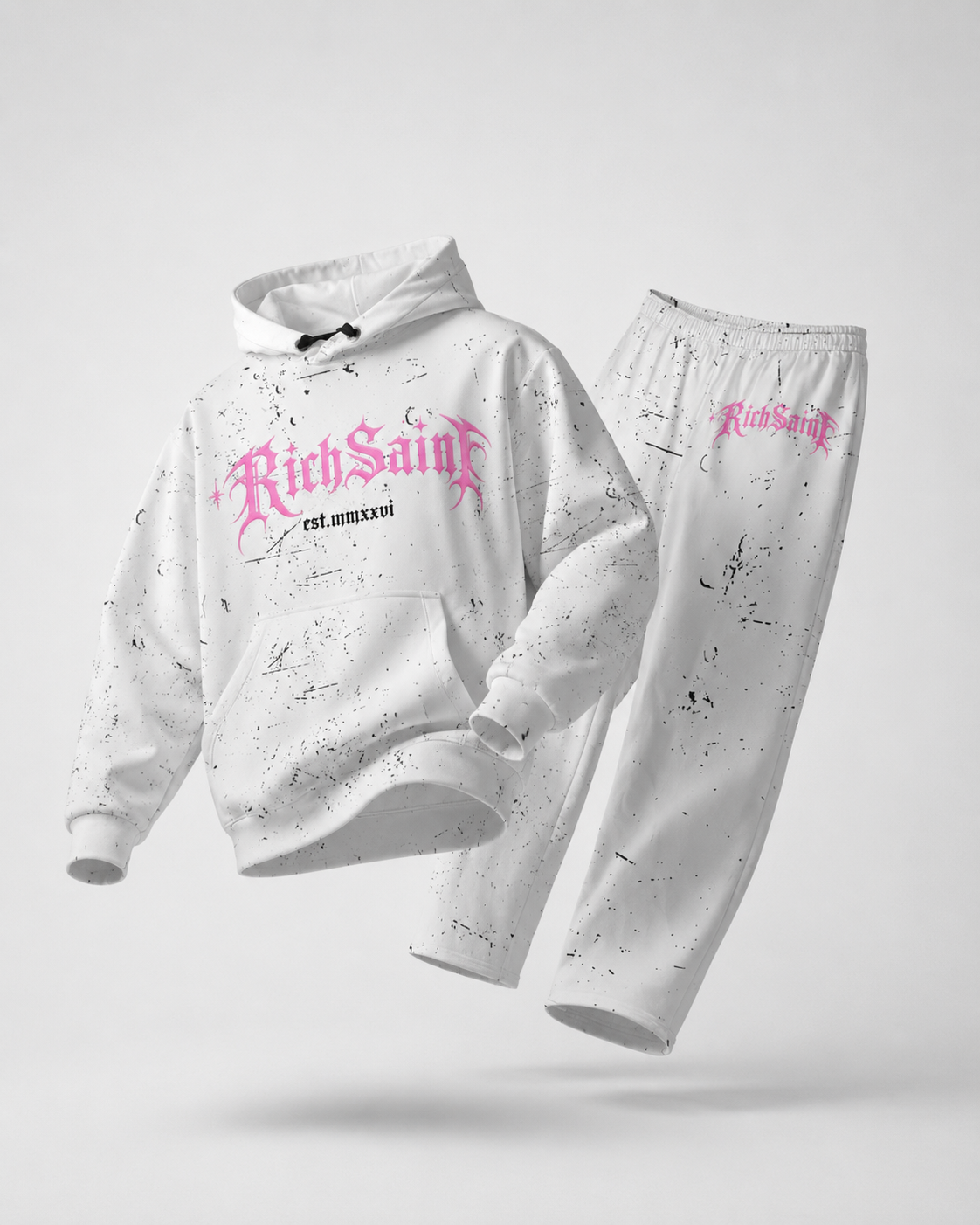 RICHSAINT Distressed Set – Wit/Roze